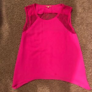 Hot pink sleeveless shirt